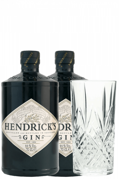 2 Bottiglie Gin Hendrick's 70cl + OMAGGIO 6 bicchieri Gin Hendrick's